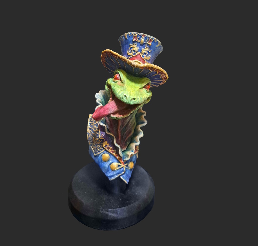 トカゲ紳士（塗装済・緑トカゲ青服）