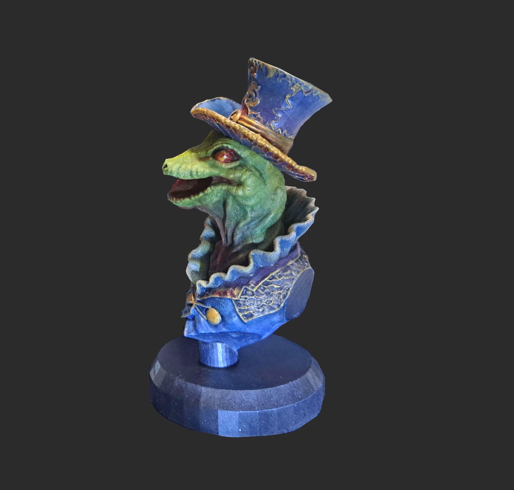 トカゲ紳士(塗装済・緑トカゲ青服)