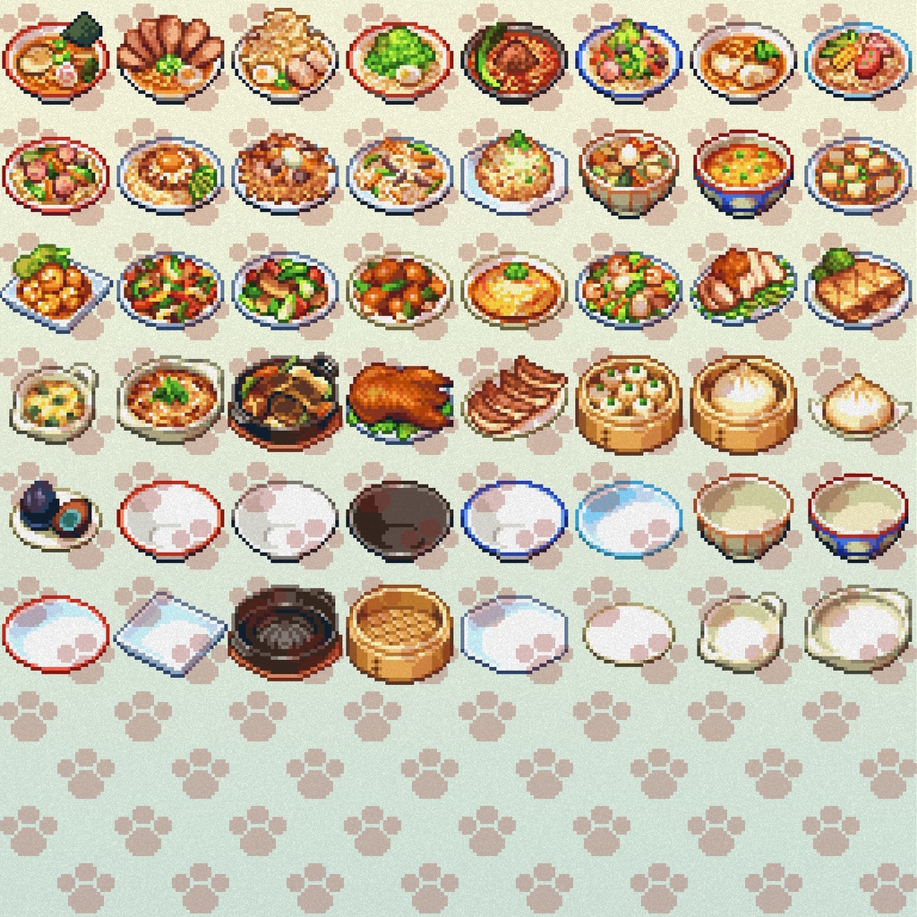 ドット絵アイコンセット「中華料理」(32×32) 33+15アイテム