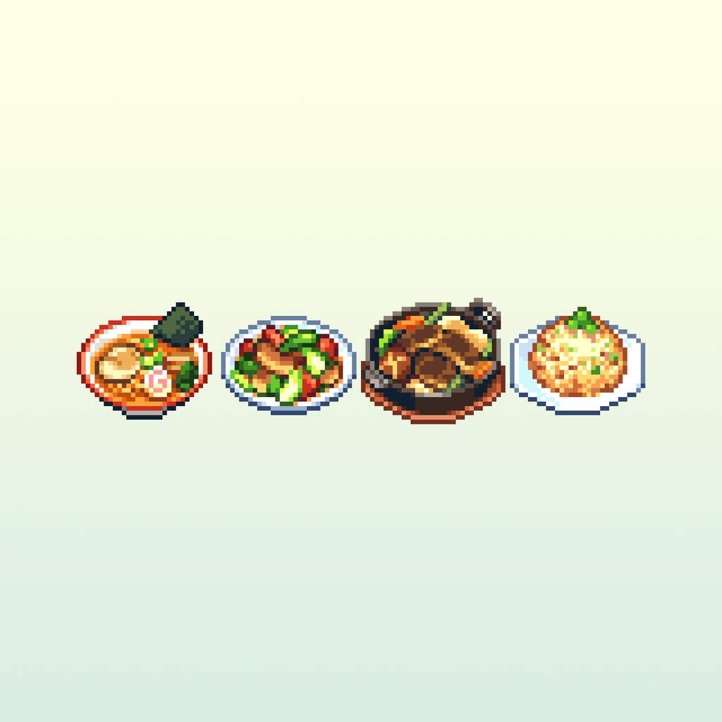 ドット絵アイコンセット「中華料理」(32×32) 33+15アイテム