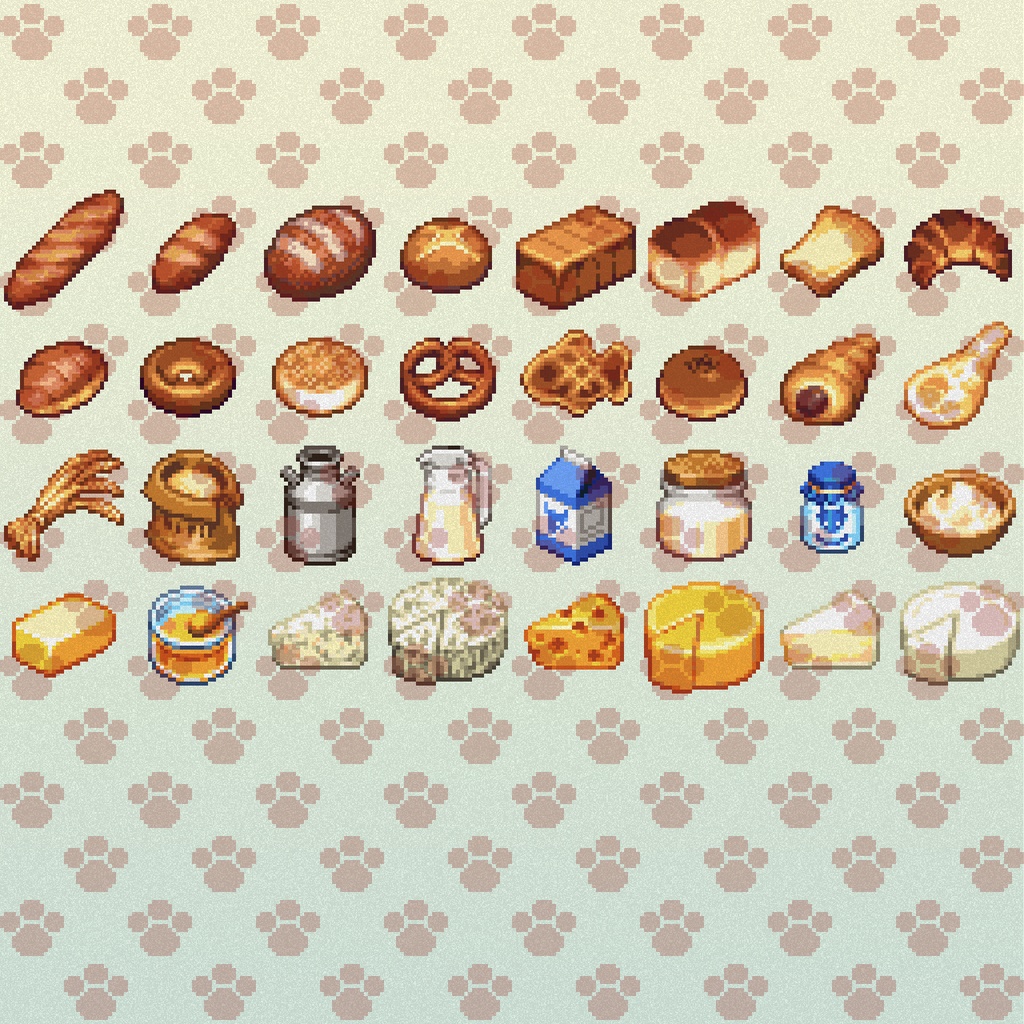 ドット絵アイコン 料理・食材いっぱいパック