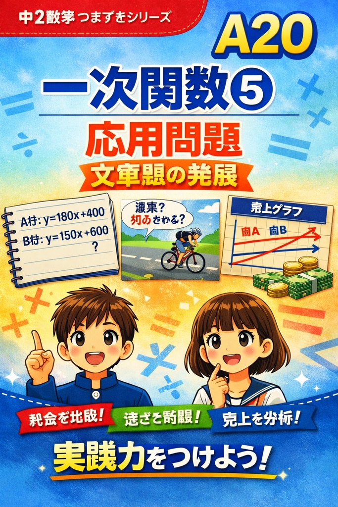 A20｜一次関数⑤：応用問題・文章題の発展（中2数学つまずきシリーズ）