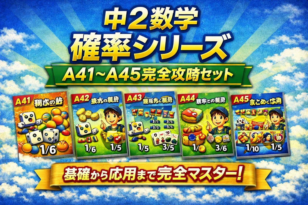 中2数学 確率シリーズ A41〜A45【完全攻略セット】