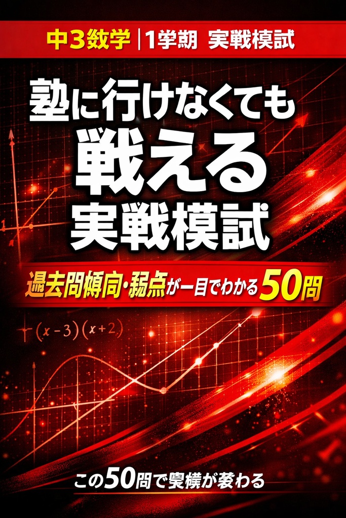 中3数学 入試対策50問｜過去問傾向で実力完成セット（白黒図形付き）