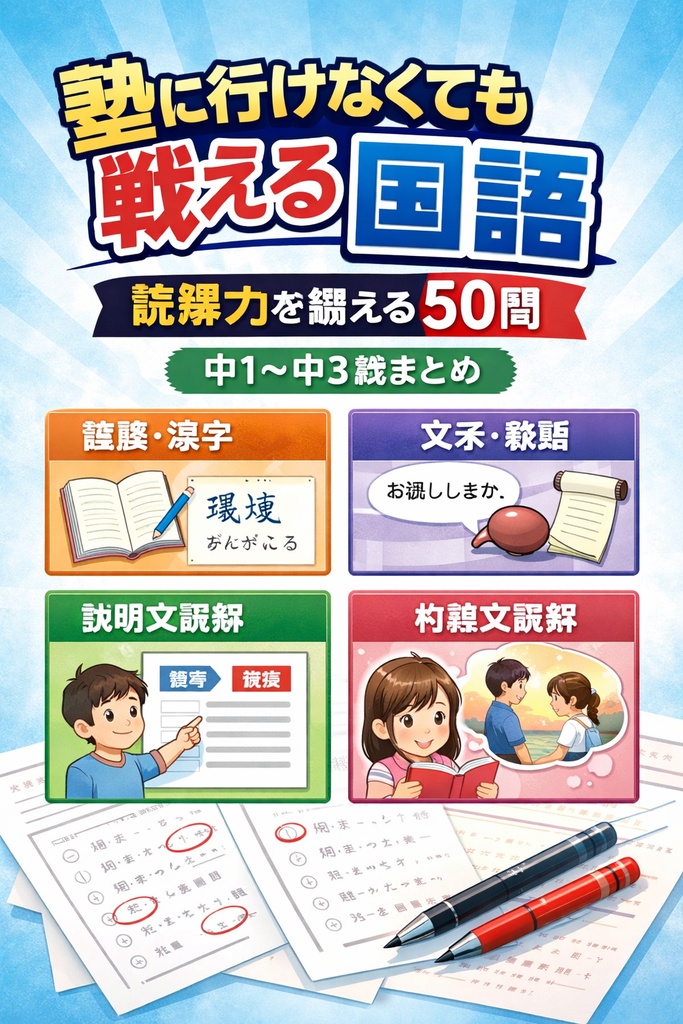 塾に行けなくても戦える国語｜読解力を鍛える50問【中1〜中3総まとめ】