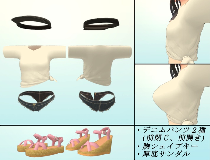 【Leeme&Reeva向け】Summer Tシャツ&デニムパンツ【Shaclo&Faliure】