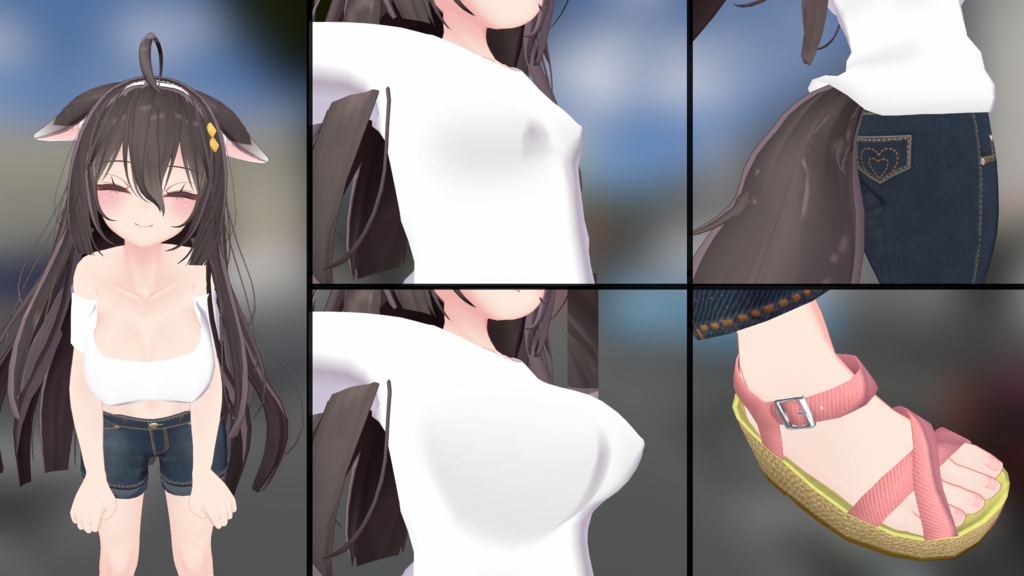 【ここあ用】シャツ&デニムパンツ