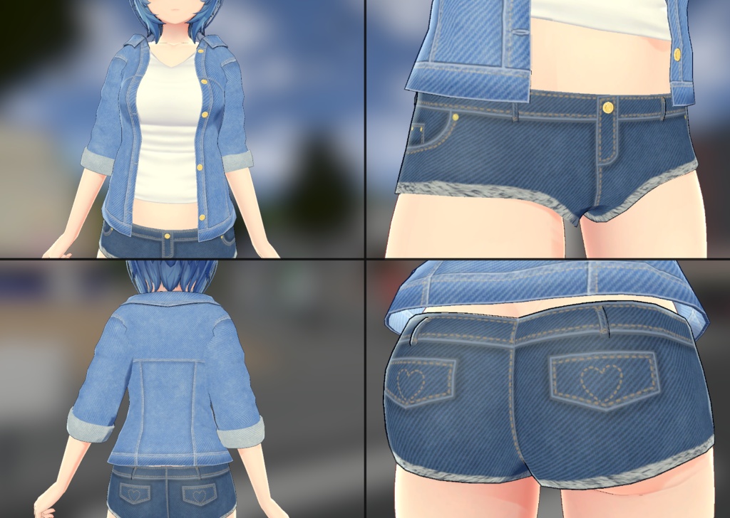 【イメリス用】デニムジャケット&ホットパンツ