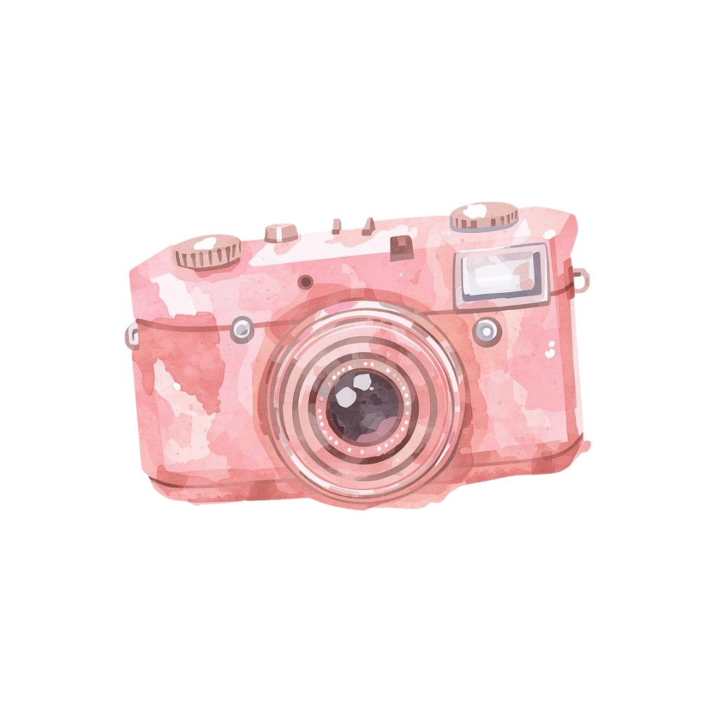 【商用利用可】水彩画風 × ピンク × アンティーク調かわいい旅行クリップアート 40種セット(PNG)