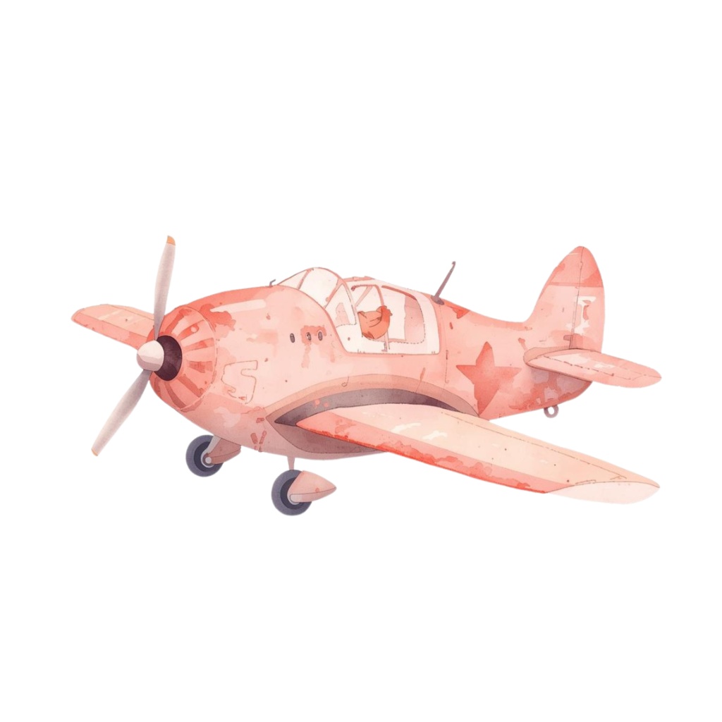 【商用利用可】水彩画風 × ピンク × アンティーク調かわいい旅行クリップアート 40種セット(PNG)