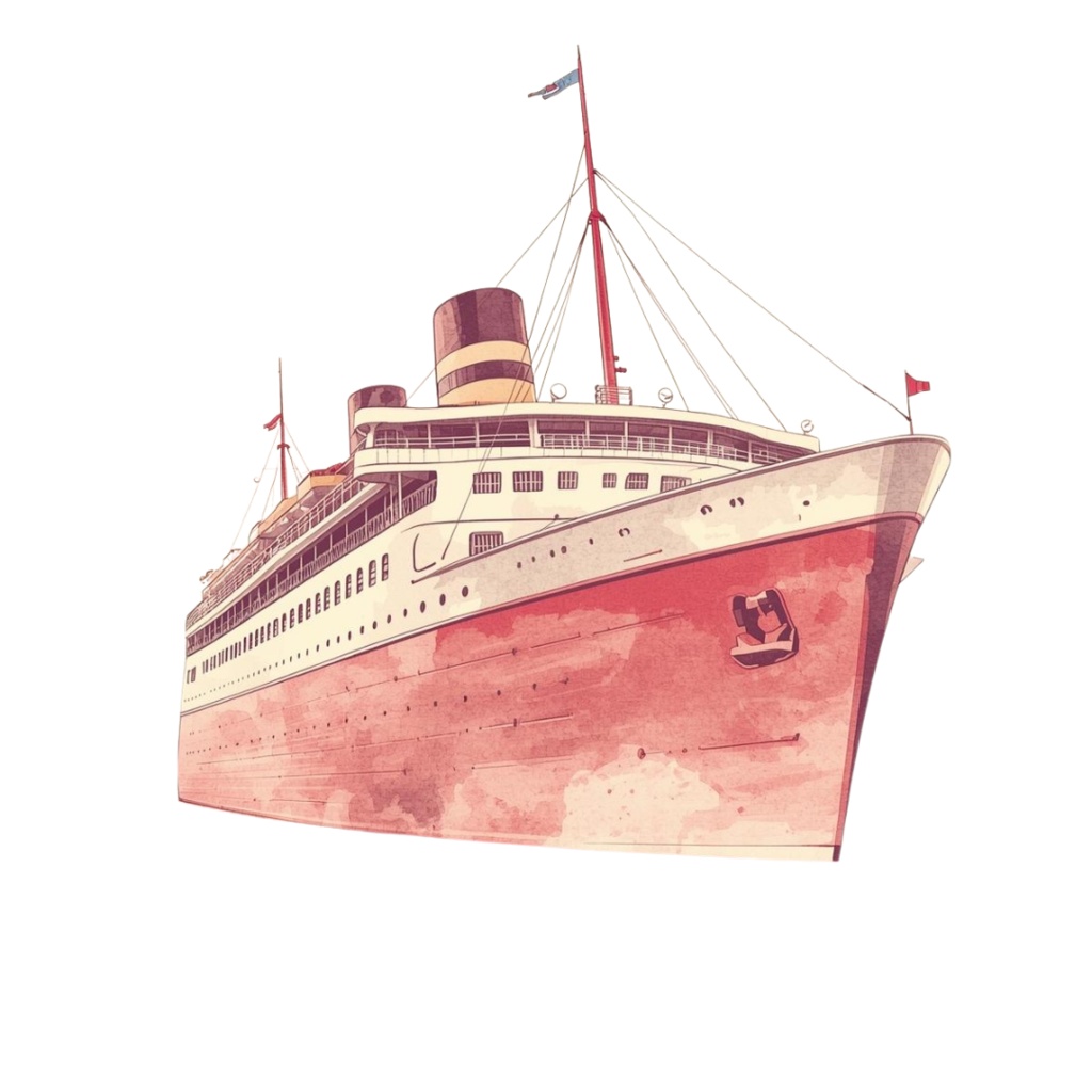 【商用利用可】水彩画風 × ピンク × アンティーク調かわいい旅行クリップアート 40種セット(PNG)