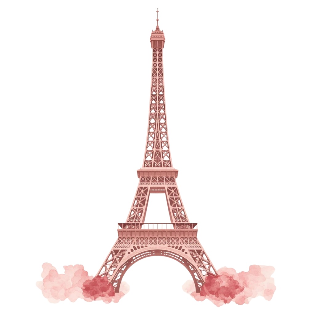 【商用利用可】水彩画風 × ピンク × アンティーク調かわいい旅行クリップアート 40種セット(PNG)