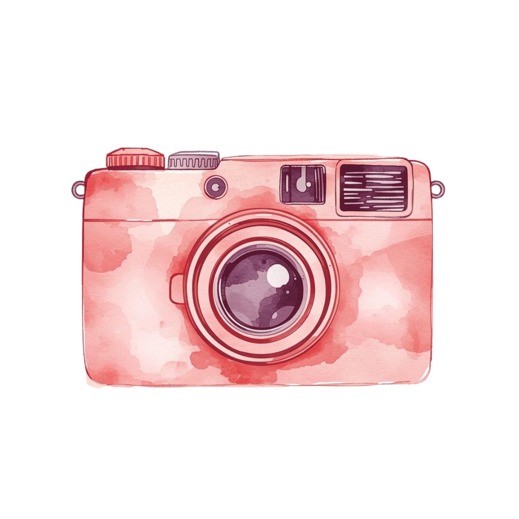 【商用利用可】水彩画風 × ピンク × アンティーク調かわいい旅行クリップアート 40種セット(PNG)