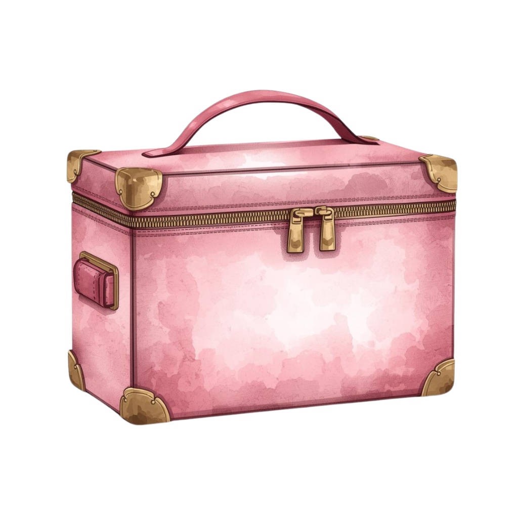 【商用利用可】水彩画風 × ピンク × アンティーク調かわいい旅行クリップアート 40種セット(PNG)