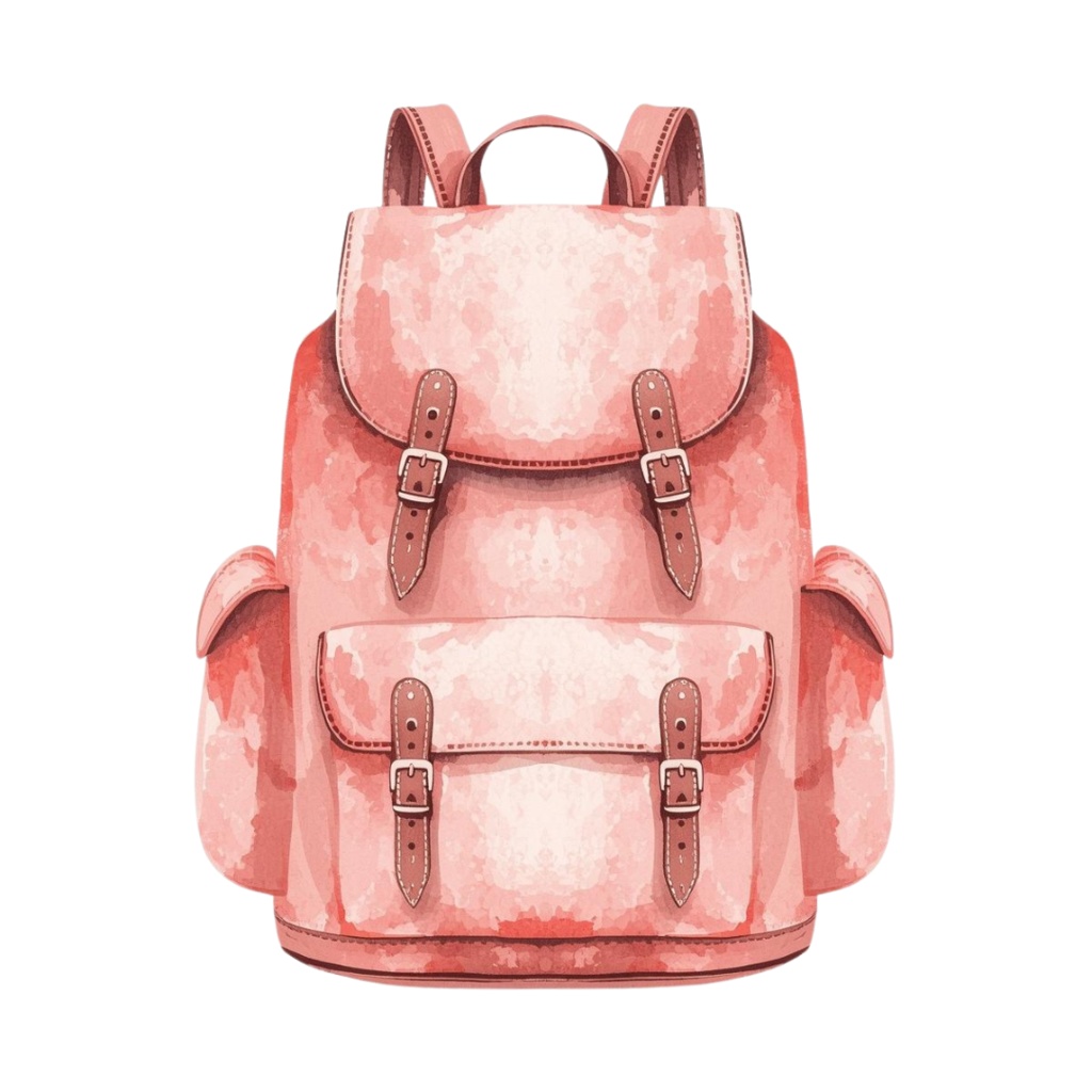 【商用利用可】水彩画風 × ピンク × アンティーク調かわいい旅行クリップアート 40種セット(PNG)