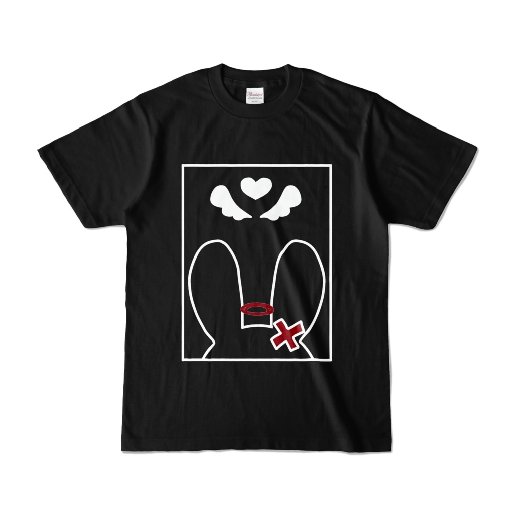 うさぎ天使 Tシャツ (黒)