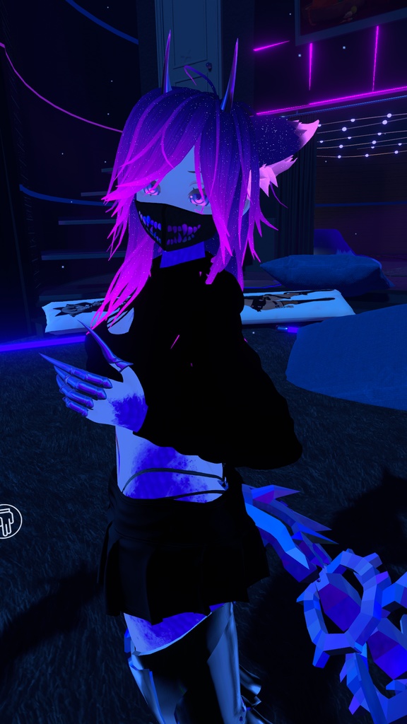 Dragon girl Yuzu (VRchat/NSFW) -FBT Ready- Normal+Quest Version - Nose boop counter/fidget balls/head particles