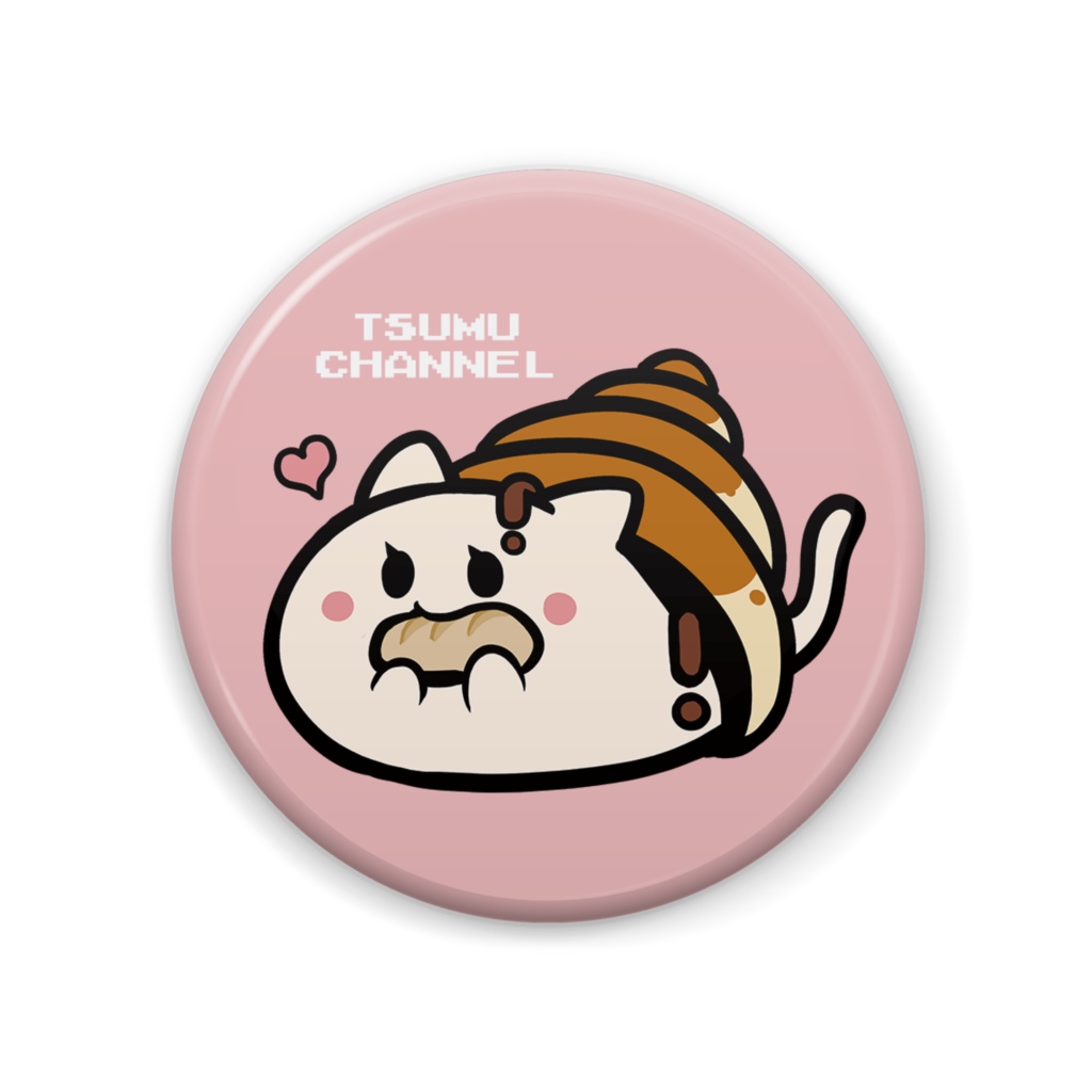 つむちゃんねる 缶バッジ(ピンクB) - 57mm