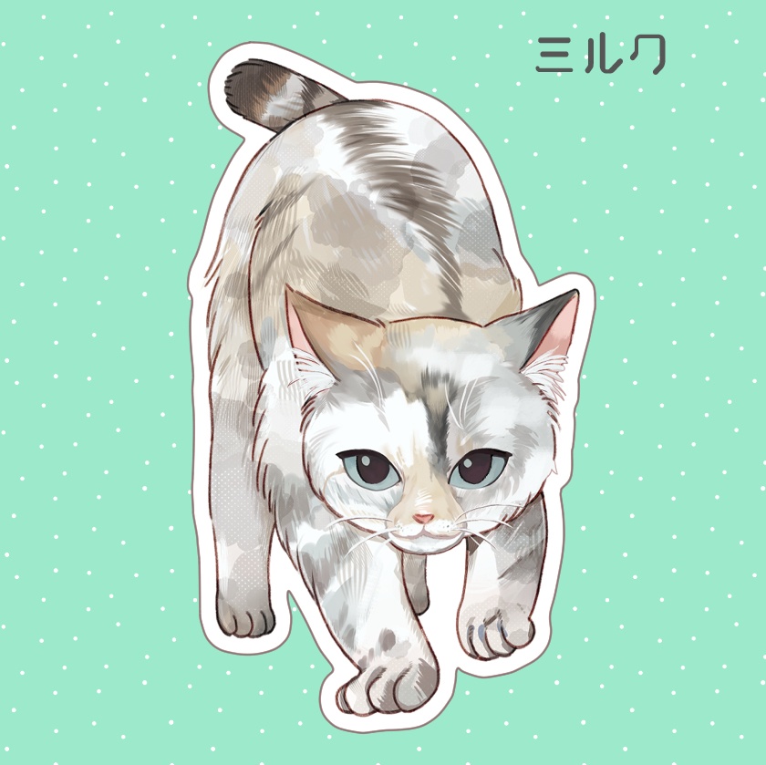 新玉旅館猫ちゃんステッカー