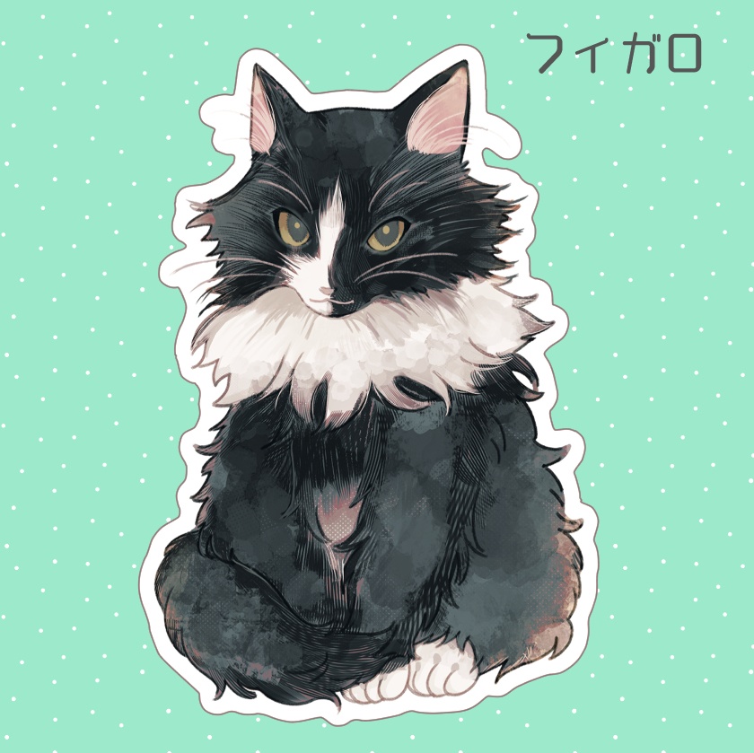 新玉旅館猫ちゃんステッカー