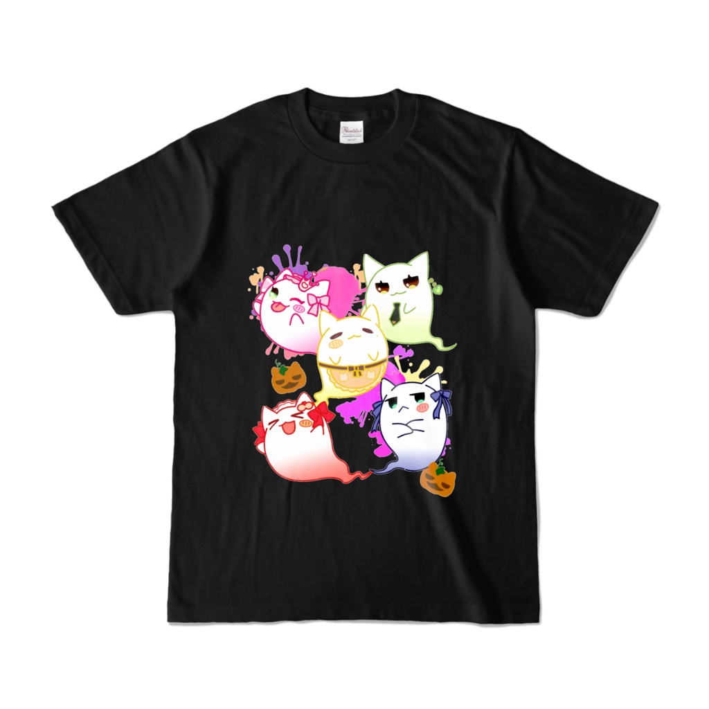 マジカルニャイトメアゴースト半袖Tシャツ-黒