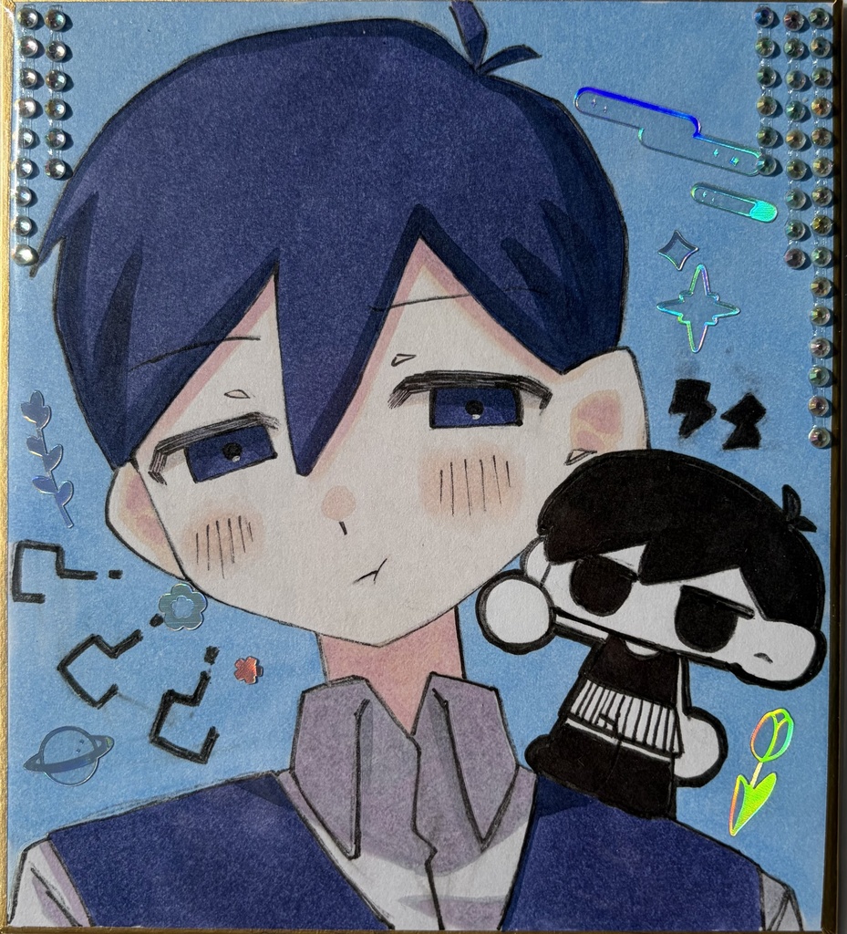 色紙　サニーとオモリ