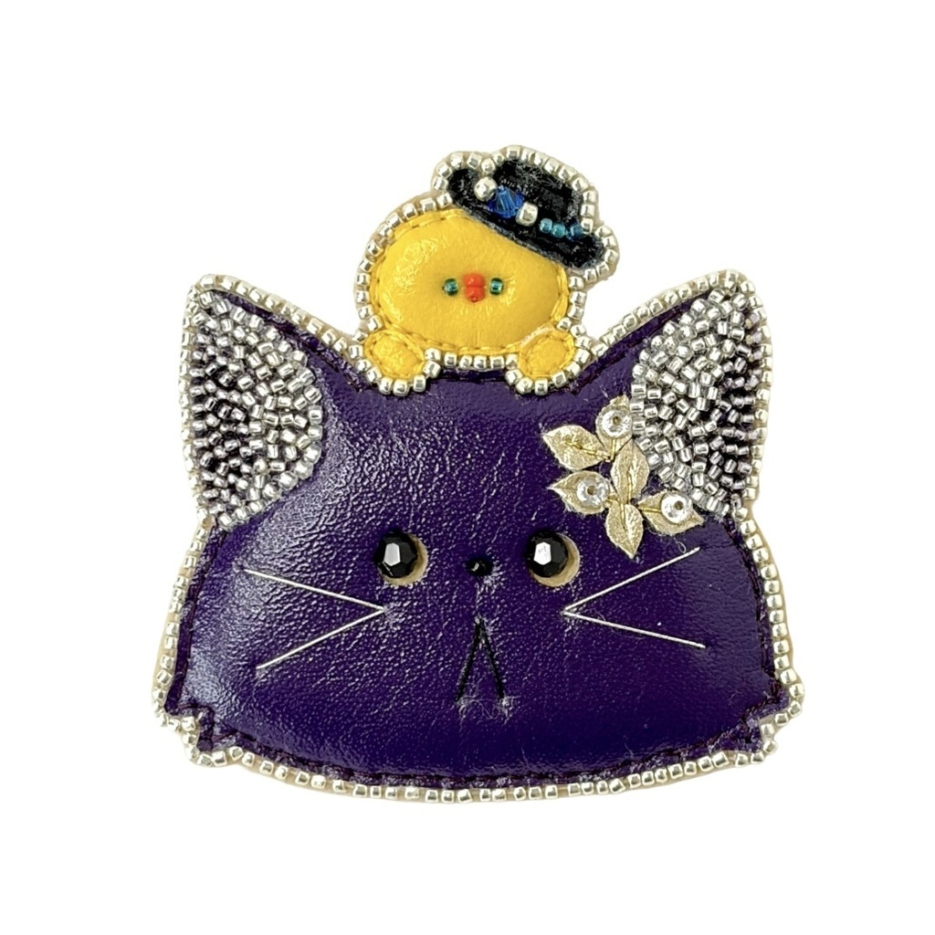 レイシオ猫&アベンチュリンアヒル・レイチュリブローチ