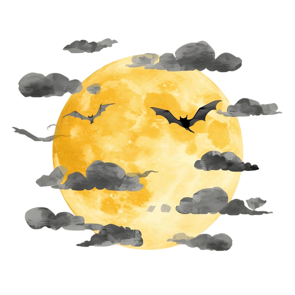 大人っぽいシックなハロウィン手描き風クリップアート9点