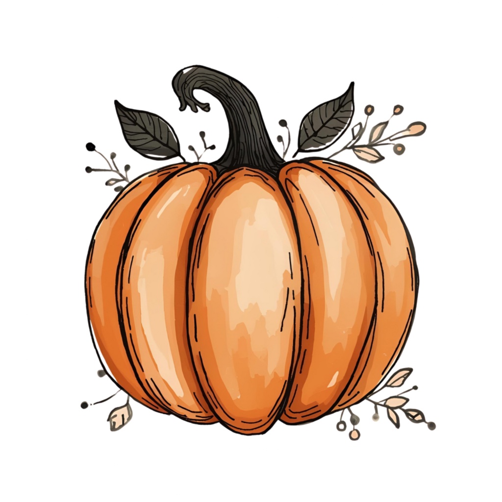 大人っぽいシックなハロウィン手描き風クリップアート9点