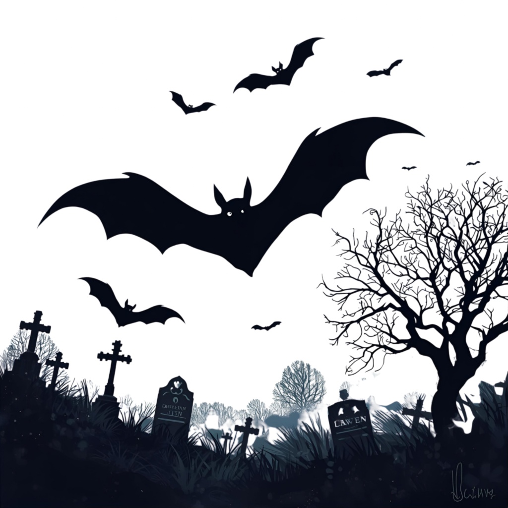 大人っぽいシックなハロウィン手描き風クリップアート9点