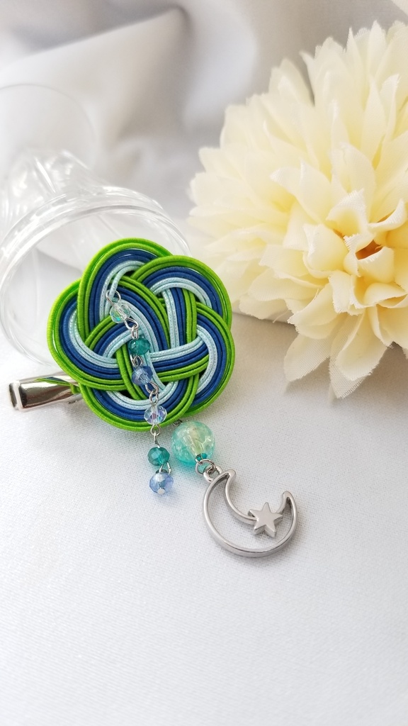 水引ブローチ【晴天の月夜】