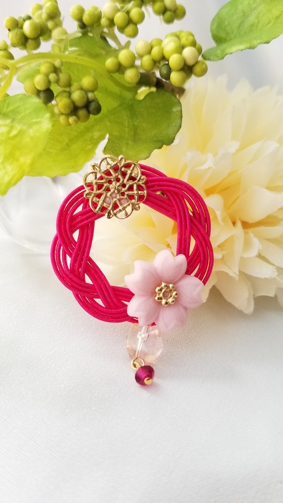 水引リースブローチ【桜花】