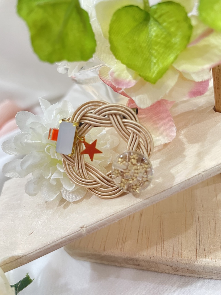 水引ブローチ【月下幹】