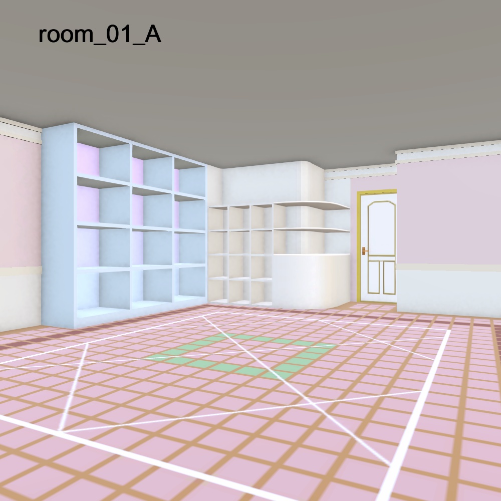 【3Dモデル】飾り棚のあるお部屋