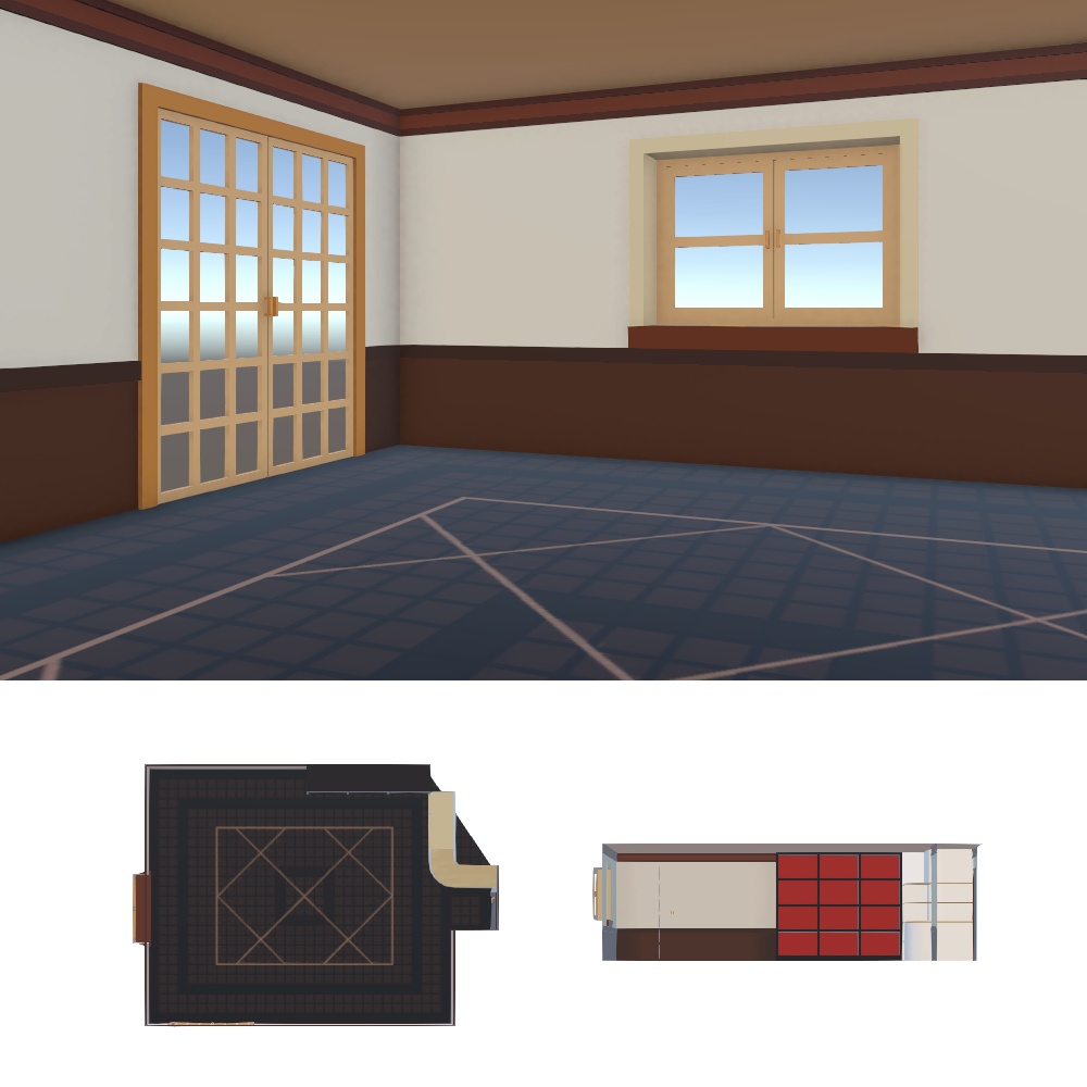 【3Dモデル】飾り棚のあるお部屋