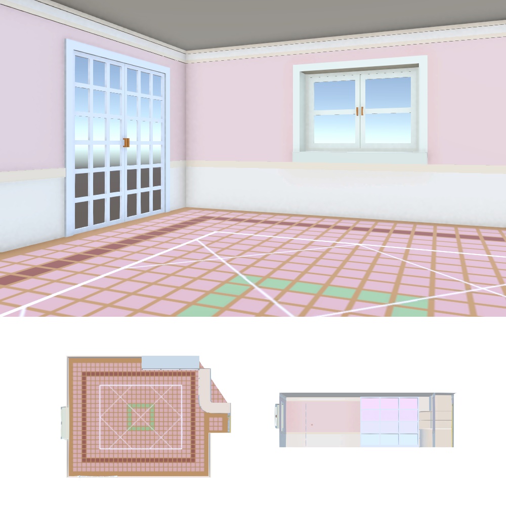 【3Dモデル】飾り棚のあるお部屋