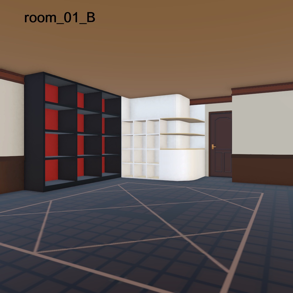 【3Dモデル】飾り棚のあるお部屋