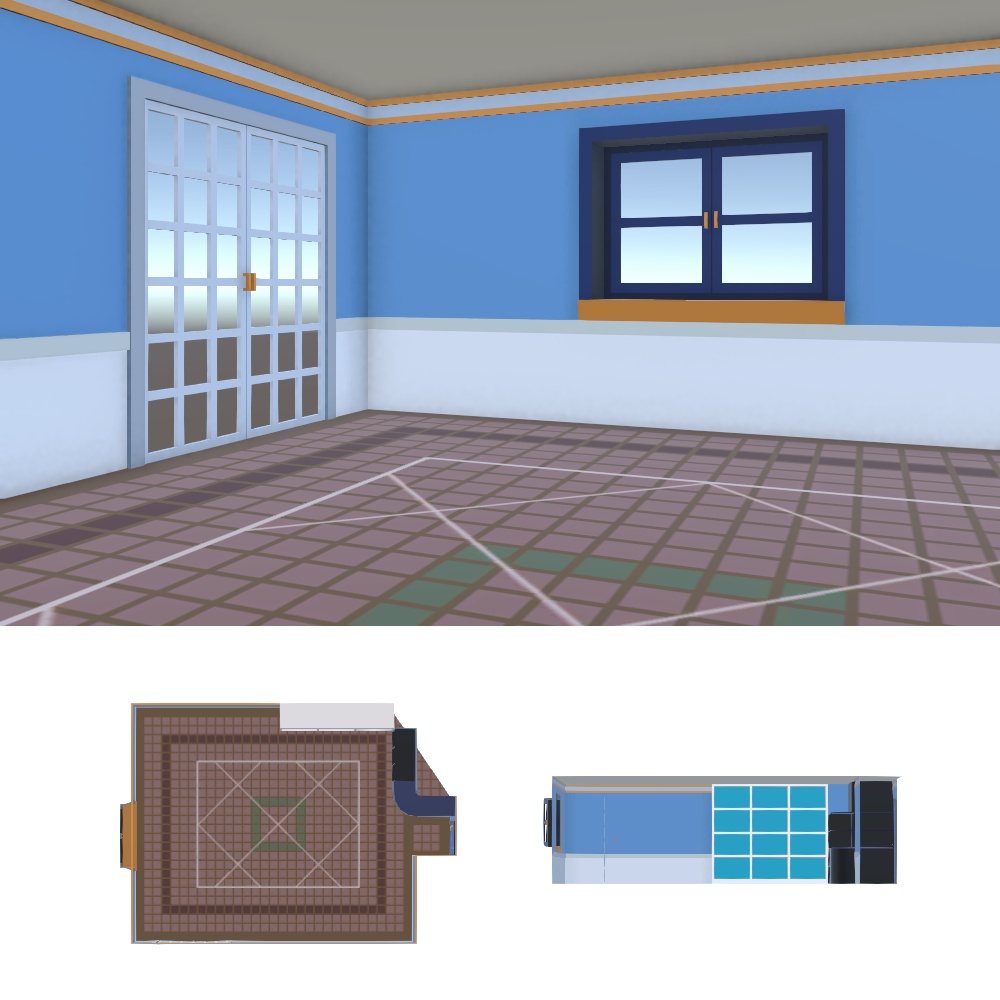 【3Dモデル】飾り棚のあるお部屋