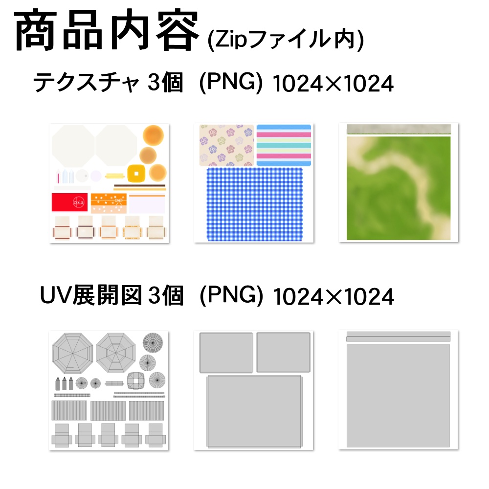 【3Dモデル】ピクニックセット(庭付き)
