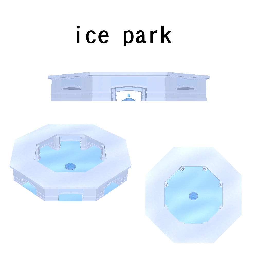 【3Dモデル】氷の公園(凍っていない普通の公園付き)