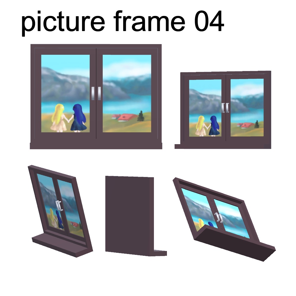 【3Dモデル】窓枠型額縁