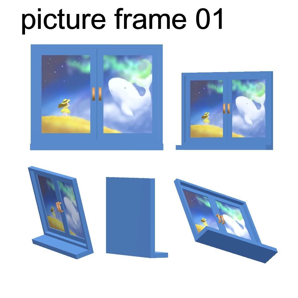【3Dモデル】窓枠型額縁