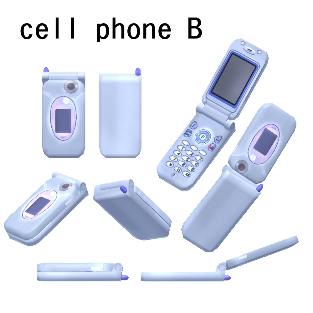 【3Dモデル】携帯電話セット