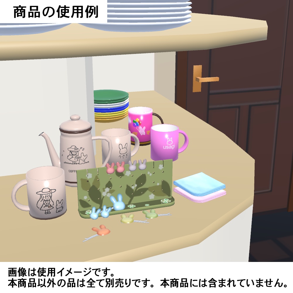 【3Dモデル】アクセサリースタンド(イヤリング、ヘアピン付き)