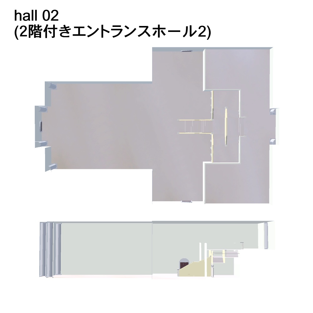 【3Dモデル】2階付きエントランスホール