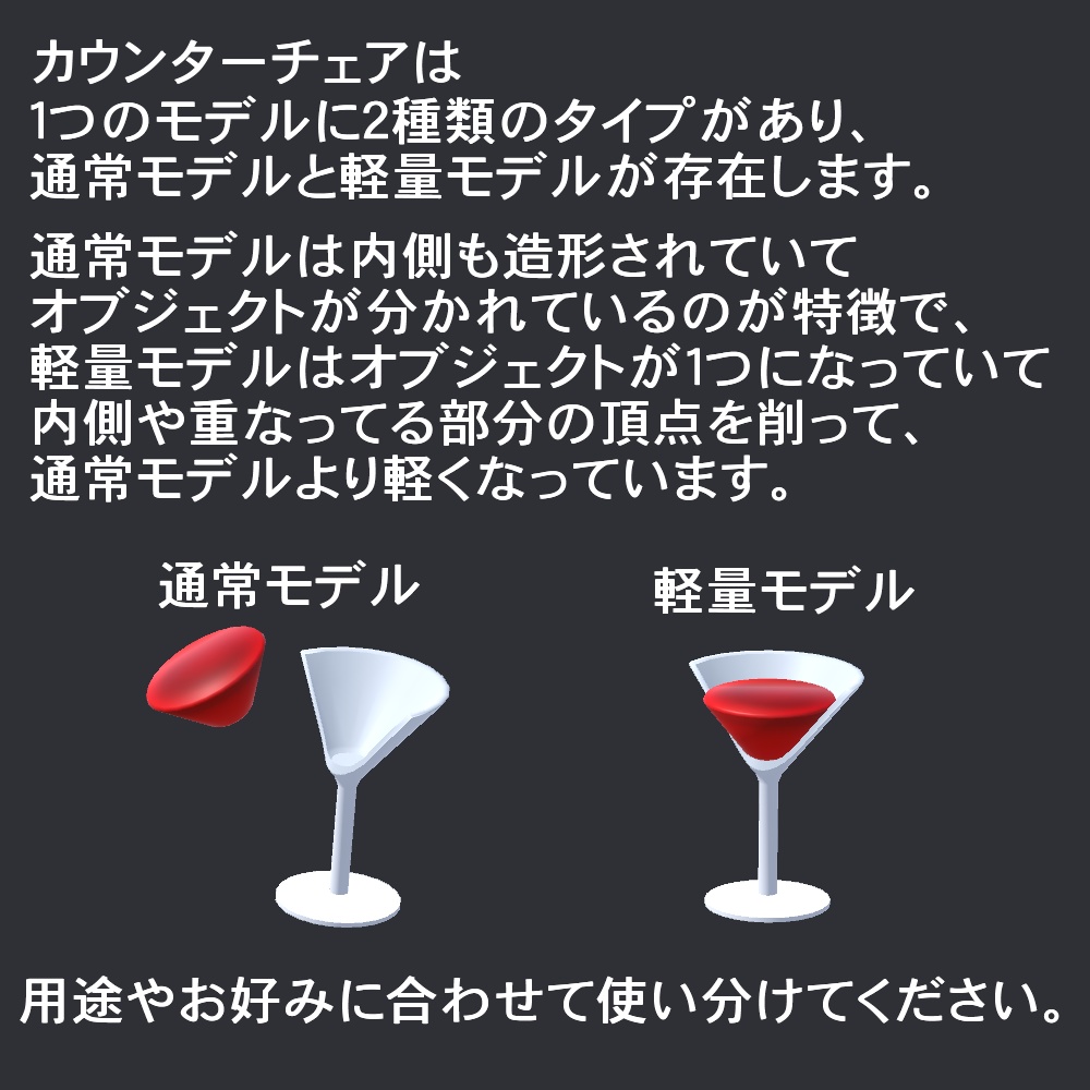 【3Dモデル】お酒のカウンターチェア(カウンター付き)