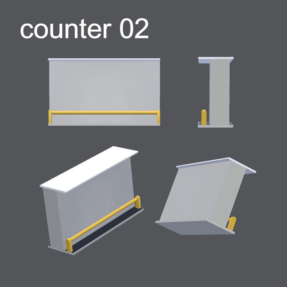 【3Dモデル】お酒のカウンターチェア(カウンター付き)