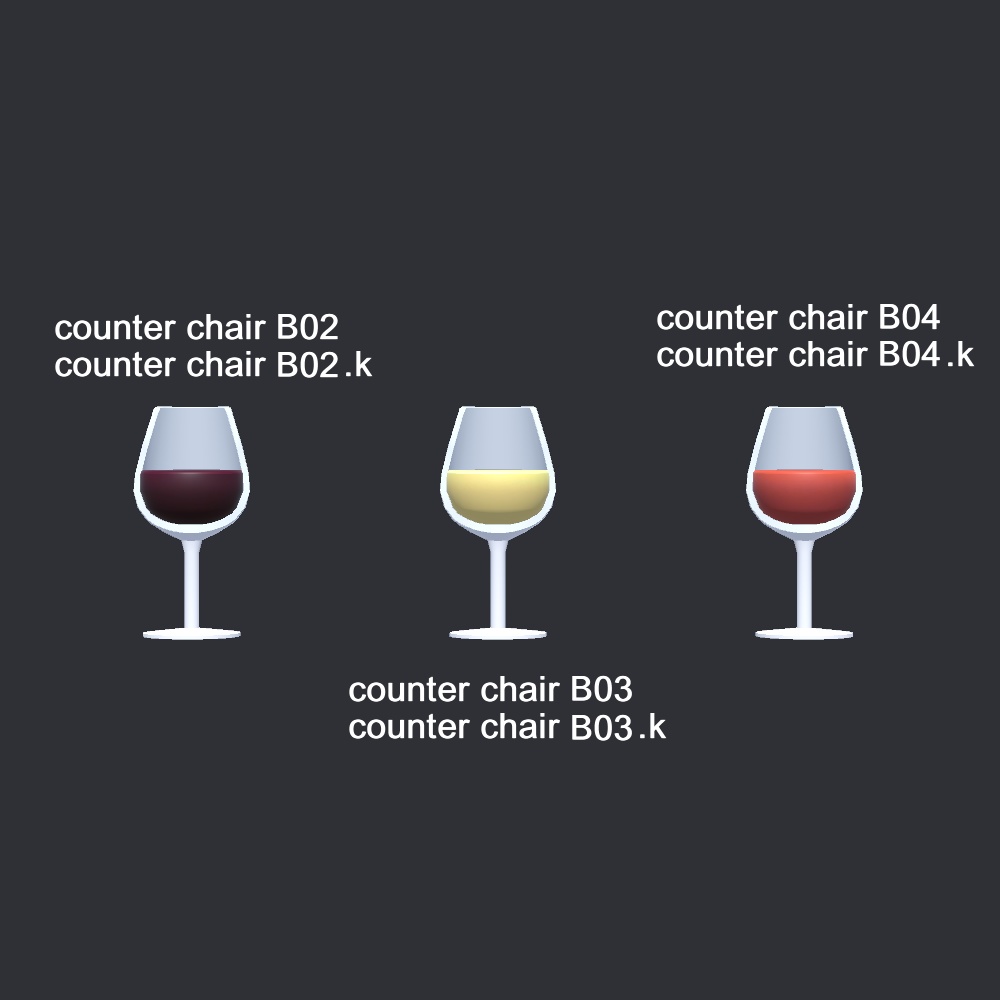 【3Dモデル】お酒のカウンターチェア(カウンター付き)