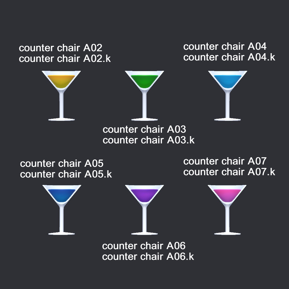 【3Dモデル】お酒のカウンターチェア(カウンター付き)