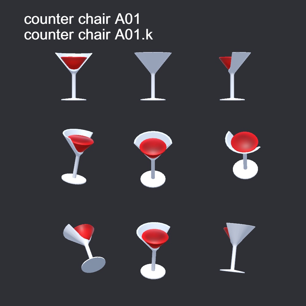 【3Dモデル】お酒のカウンターチェア(カウンター付き)